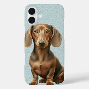 ADORABLE BROWN DACHSHUND PUPPY DOG iPhone 16 PLUS CASE