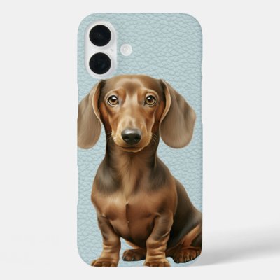 ADORABLE BROWN DACHSHUND PUPPY DOG iPhone 16 PLUS CASE
