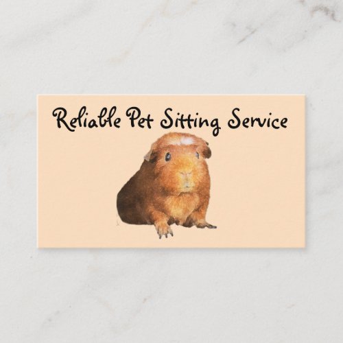 Adorable Brown Guinea Pig Photograph Business Card