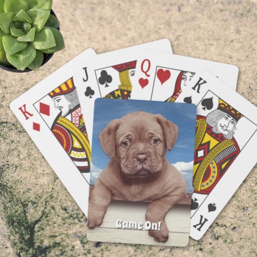 Adorable Brown Puppy Dog Photograph Poker Cards