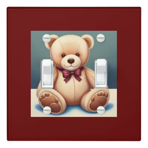 Adorable Brown Teddy Bear Light Switch Cover