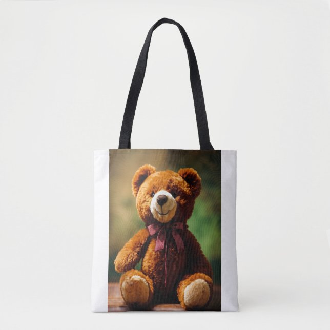 Adorable Brown Teddy Bear with Bow Tie bag (Front)
