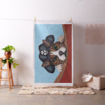 Adorable Brown White Pirate Cat Round Green eyes Fabric