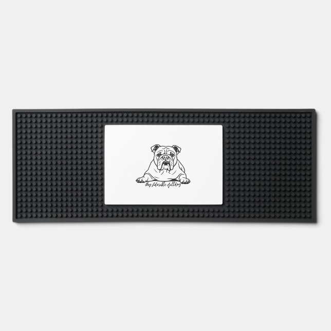 Adorable Bulldog Bar Mat (Front)