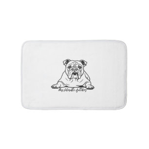 Adorable Bulldog Bath Mat