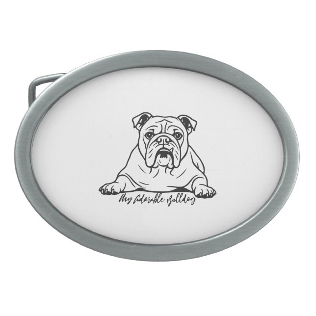 Adorable Bulldog Belt Buckle (Front)