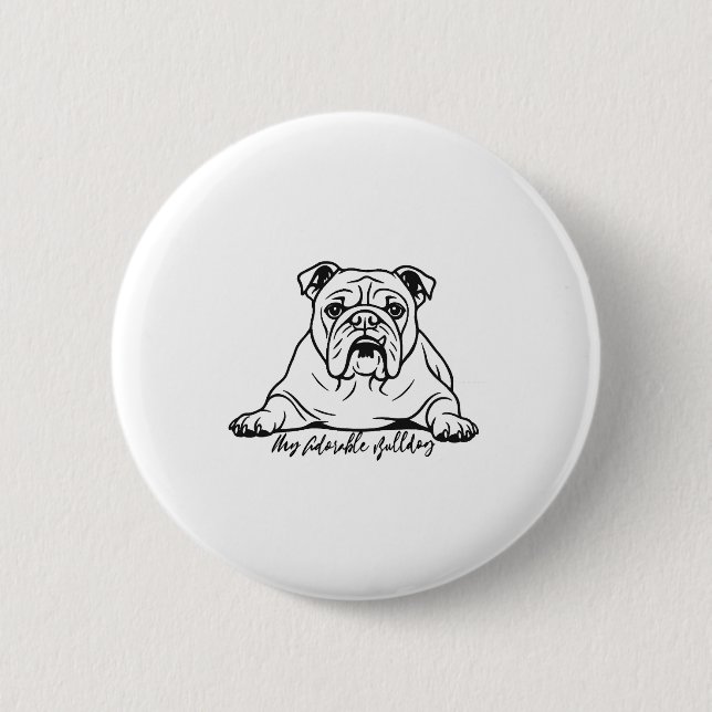 Adorable Bulldog Button (Front)