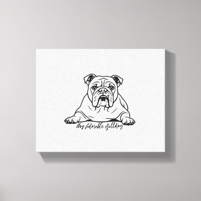 Adorable Bulldog Canvas Print (Front)