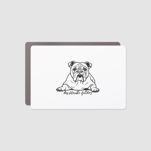 Adorable Bulldog Car Magnet (Front)