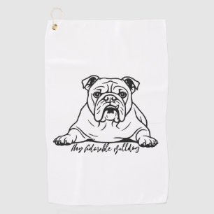 Adorable Bulldog Golf Towel