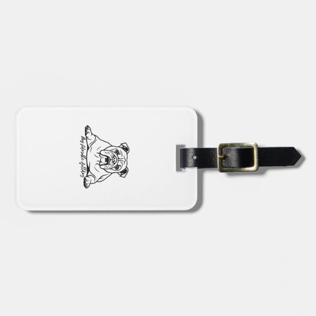 Adorable Bulldog Luggage Tag (Front Horizontal)
