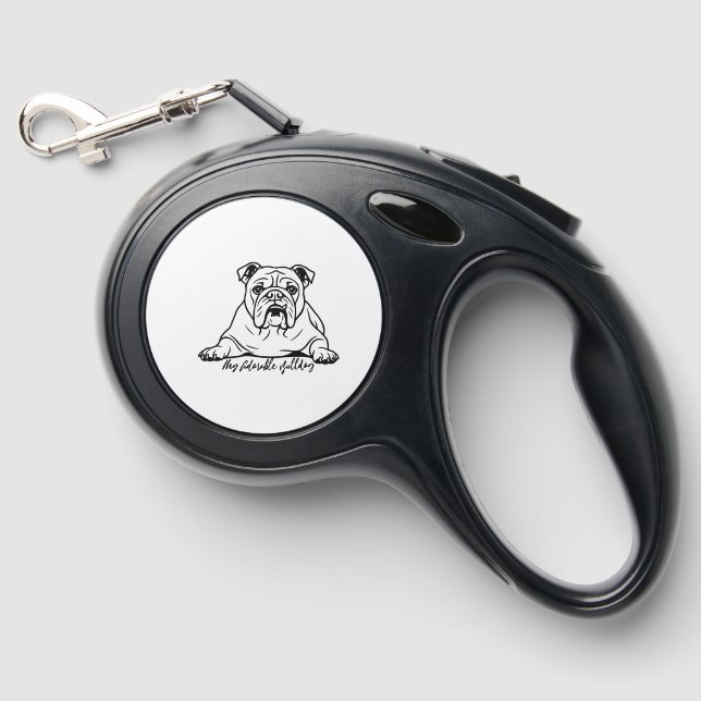 Adorable Bulldog Retractable Pet Leash (Front)