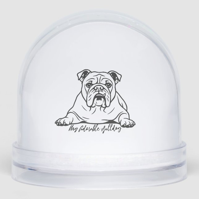 Adorable Bulldog Snow Globe (Front)