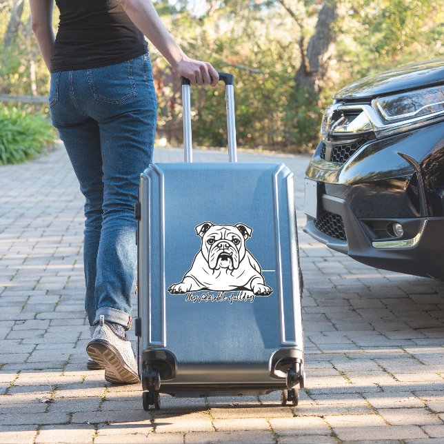 Adorable Bulldog Sticker (Suitcase Insitu)