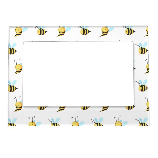 Adorable Bumble Bee Pattern Magnetic Picture Frame (Front)