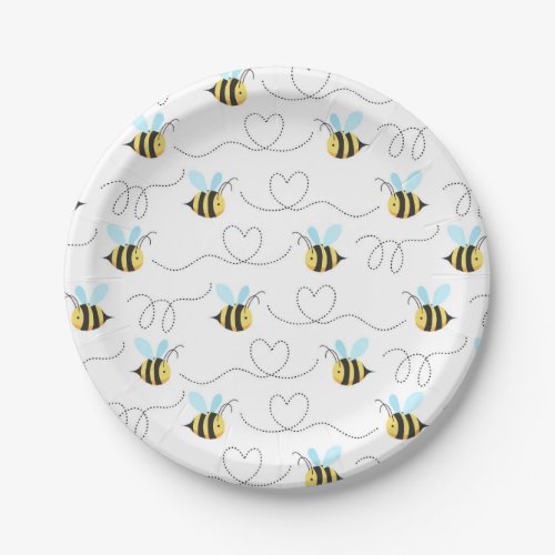 Adorable Bumble Bee Pattern Paper Plates