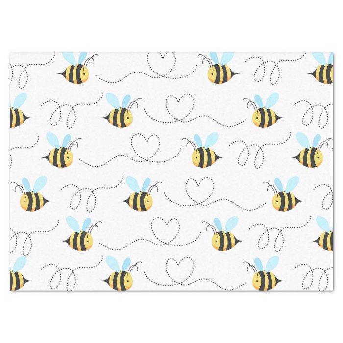 Adorable Bumble Bee Pattern Tissue Paper Zazzle