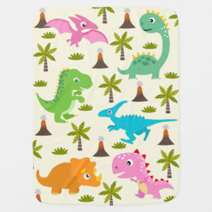 Adorable Bunch of Dinosaurs Baby Blanket