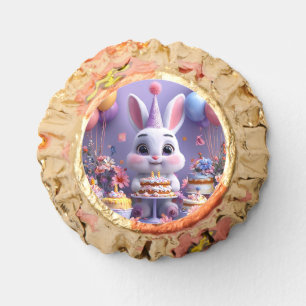 Adorable Bunny Celebrating Birthday Reese's Peanut Butter Cups