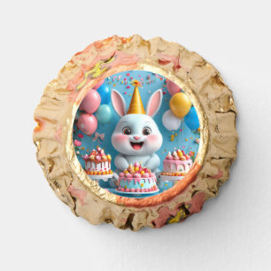 Adorable Bunny Celebrating Birthday Reese's Peanut Butter Cups