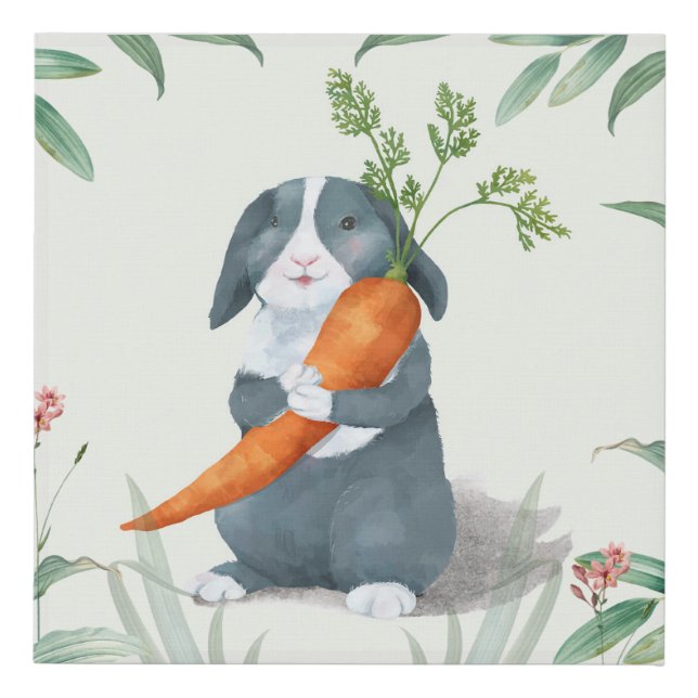 Adorable Bunny Faux Canvas Print (Front)