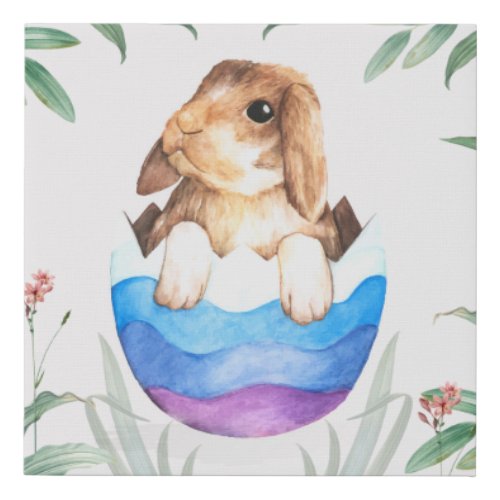 Adorable Bunny Faux Canvas Print