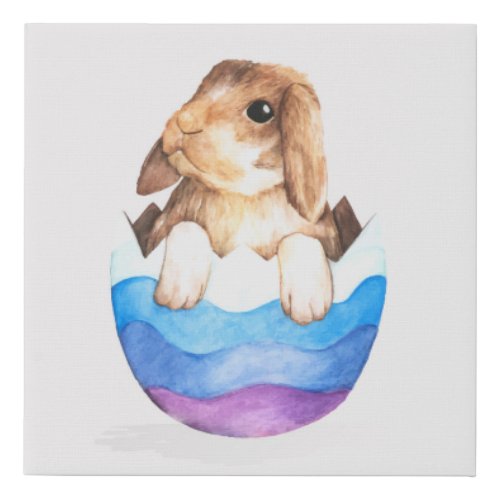 Adorable Bunny Faux Canvas Print