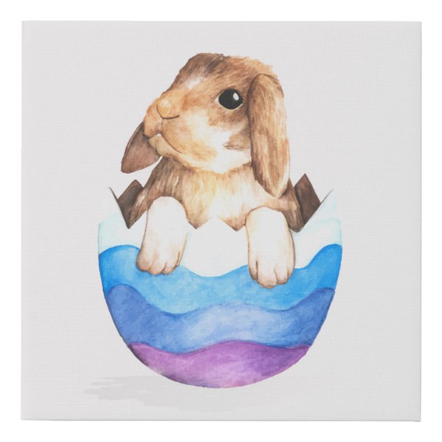 Adorable Bunny Faux Canvas Print (Front)
