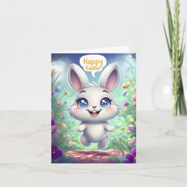 Adorable Bunny Greeting Card (Front)