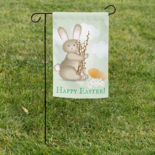 Adorable Bunny Happy Easter Garden Garden Flag