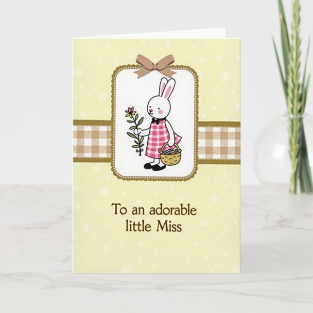Adorable Bunny Little Miss Card (Front)