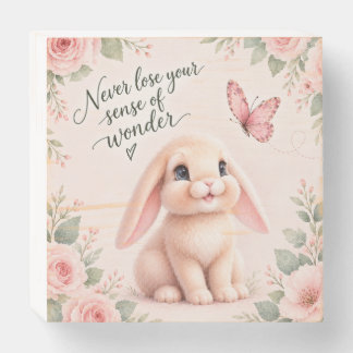 Adorable Bunny 'n Butterfly Wood Sign Art