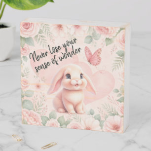 Adorable Bunny 'n Butterfly Wood Sign Art