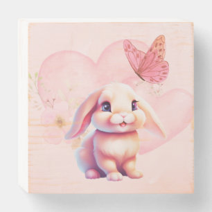 Adorable Bunny 'n Butterfly Wood Sign Art