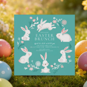 Adorable Bunny Party Easter Invitation