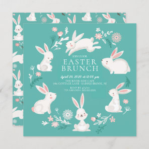 Adorable Bunny Party Easter Invitation