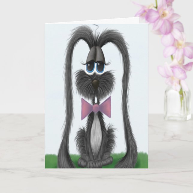Adorable Bunny Rabbit Card (Orchid)