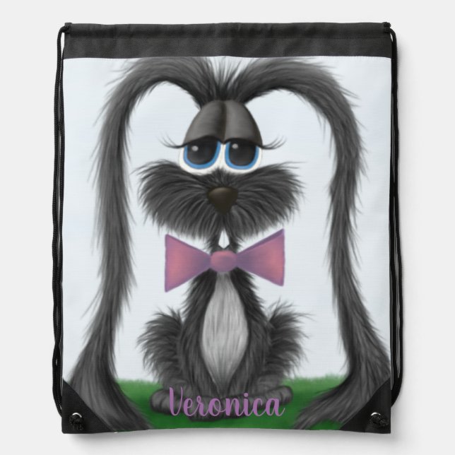Adorable Bunny Rabbit Drawstring Bag (Front)