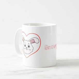 Adorable Bunny Rabbit Heart Mug - Rabbit Lover Gif