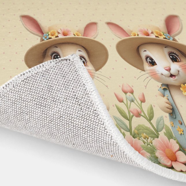 Adorable Bunny Rabbit Nursery  Rug (Indoor)