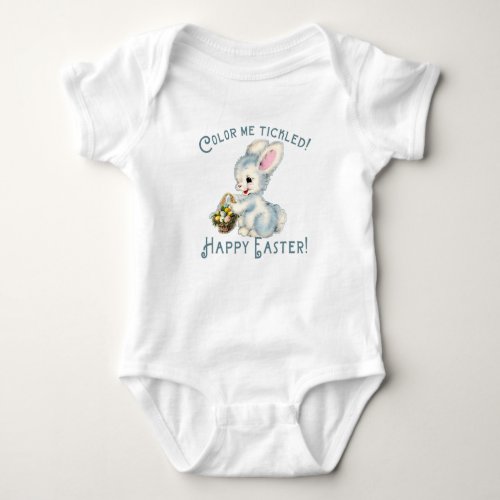 Adorable Bunny Rabbit with Easter Basket Baby Bodysuit