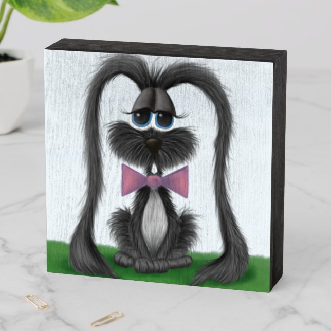 Adorable Bunny Rabbit Wooden Box Sign (In Situ Horizontal)