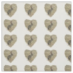 Adorable Bunny Sitting Inside Large Heart Animal Fabric