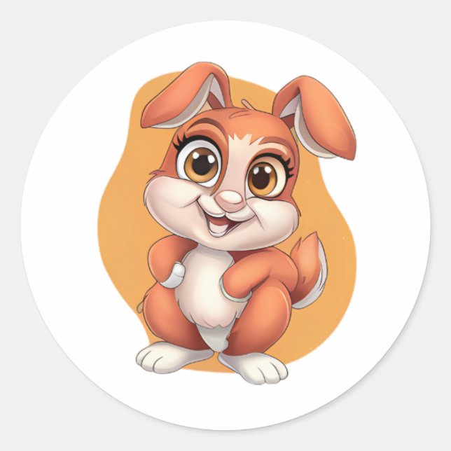 Adorable Bunny Sticker – Cute Cartoon Rabbit Desig (Front)