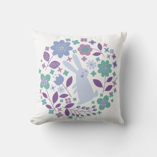 Adorable Bunny Throw Pillow (Front)
