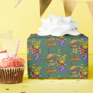 Adorable Burgers and Dogs Wrapping Paper