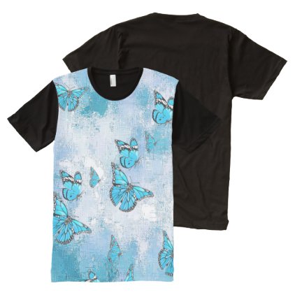 Adorable Butterflies, aqua All-Over-Print T-Shirt