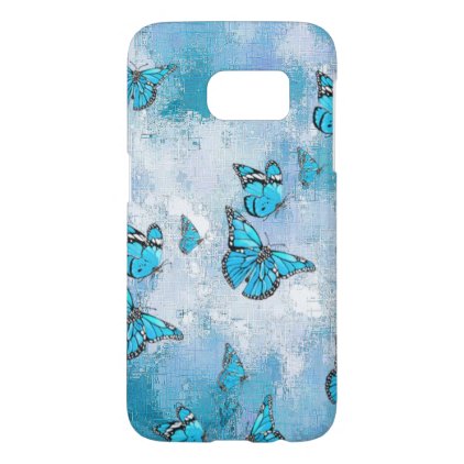 Adorable Butterflies, aqua Samsung Galaxy S7 Case