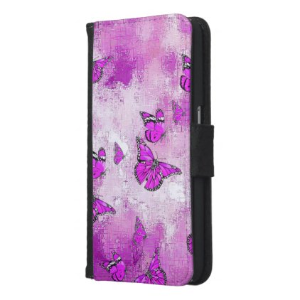 Adorable Butterflies, pink Samsung Galaxy S6 Wallet Case