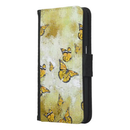 Adorable Butterflies, yellow Samsung Galaxy S6 Wallet Case